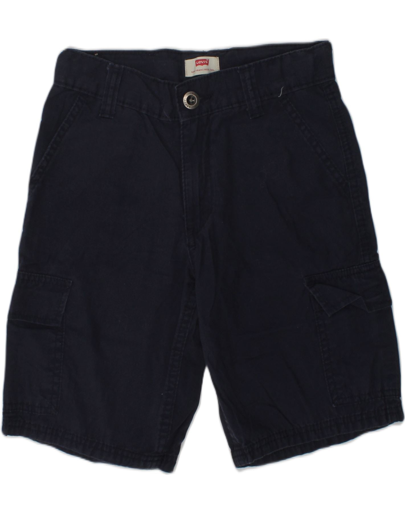 LEVI S Boys Cargo Shorts 7 8 Years W24 Navy Blue Cotton