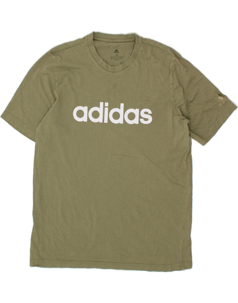 ADIDAS Mens Graphic T-Shirt Top Medium Khaki Cotton Vintage Adidas and Second-Hand Adidas from Messina Hembry 