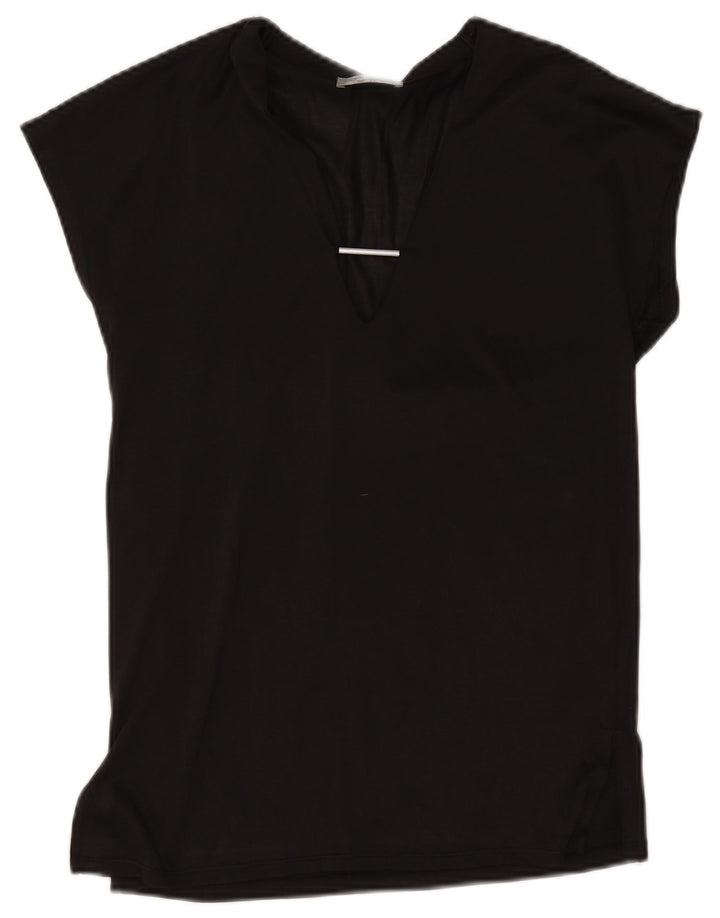 Zara Womens Blouse Top UK 10 Small Black