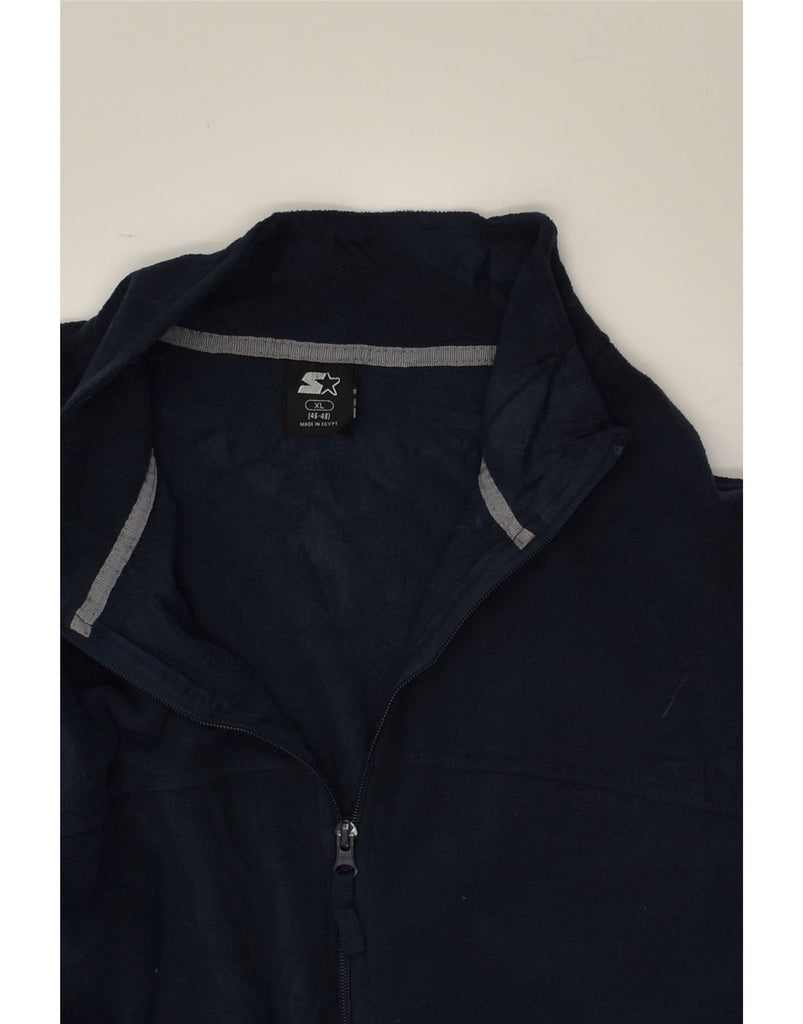 STARTER Mens Fleece Jacket Size 46-48  XL Navy Blue Polyester | Vintage Starter | Thrift | Second-Hand Starter | Used Clothing | Messina Hembry 