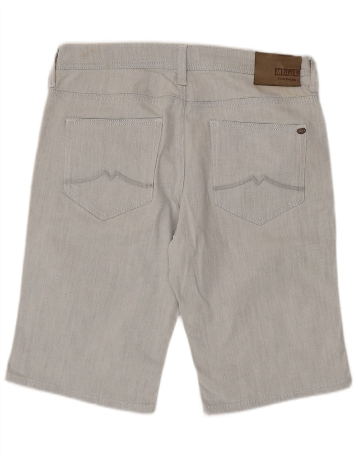 Mustang Mens Denim Shorts W35 Large Blue Striped Cotton