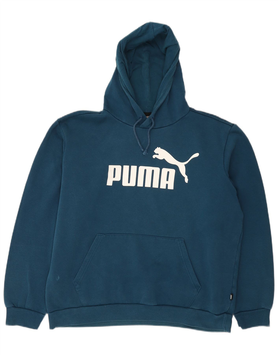 Puma Mens Graphic Hoodie Jumper Large Blue Cotton
