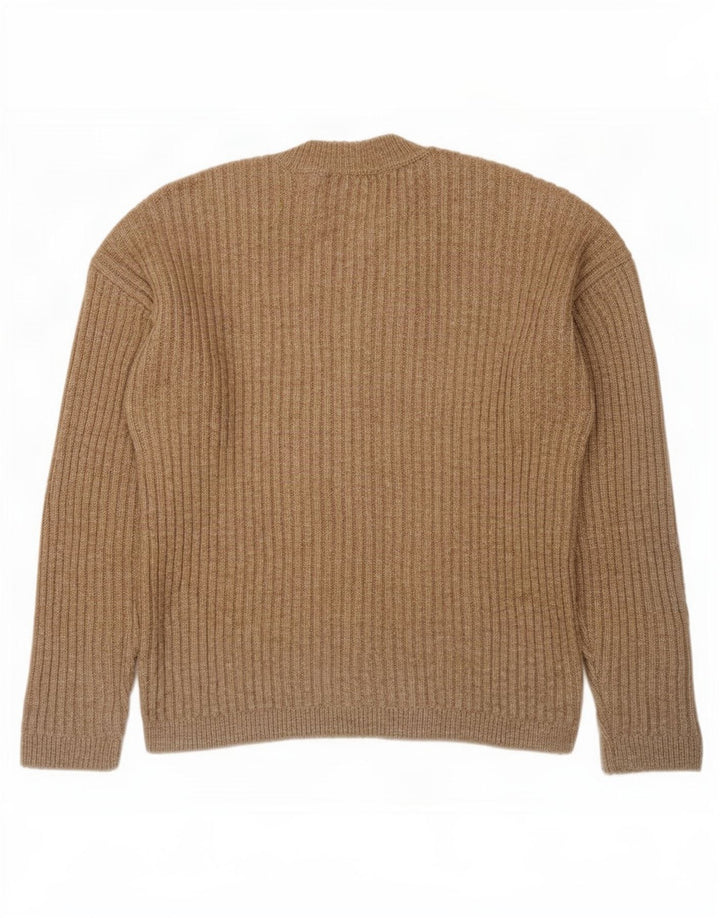 Marks & Spencer Womens Crew Neck Jumper Sweater UK 12 Medium Beige