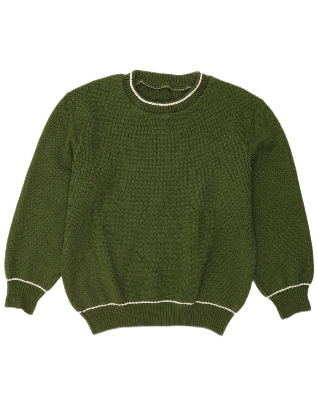 VINTAGE Mens Crew Neck Jumper Sweater Medium Green
