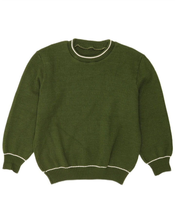 VINTAGE Mens Crew Neck Jumper Sweater Medium Green