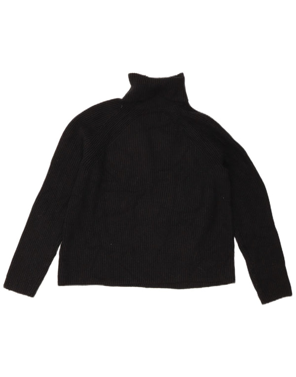 Marks & Spencer Womens Roll Neck Jumper Sweater UK 10 Small Black Viscose