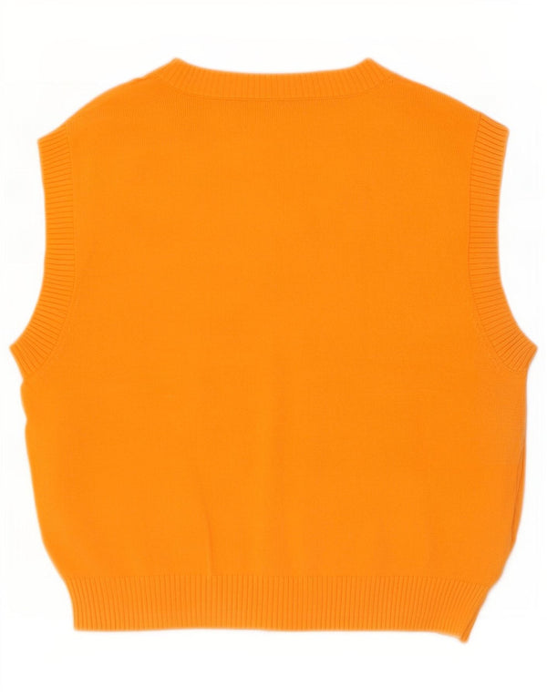 Zara Womens Vest Tank Top UK 12 Medium Orange Viscose