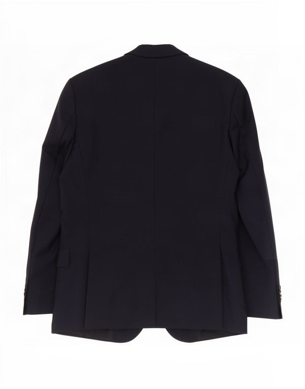 Hugo Boss Mens 2 Button Blazer Jacket EU 46 Small Navy Blue Virgin Wool