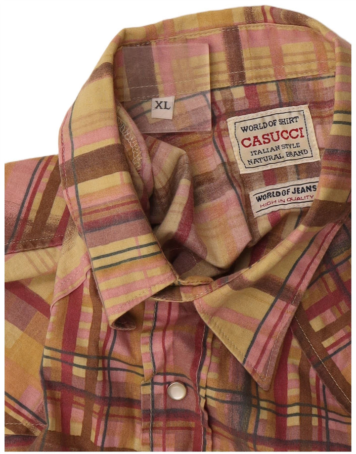Casucci Mens Western Sleeveless Shirt XL Multicoloured Plaid