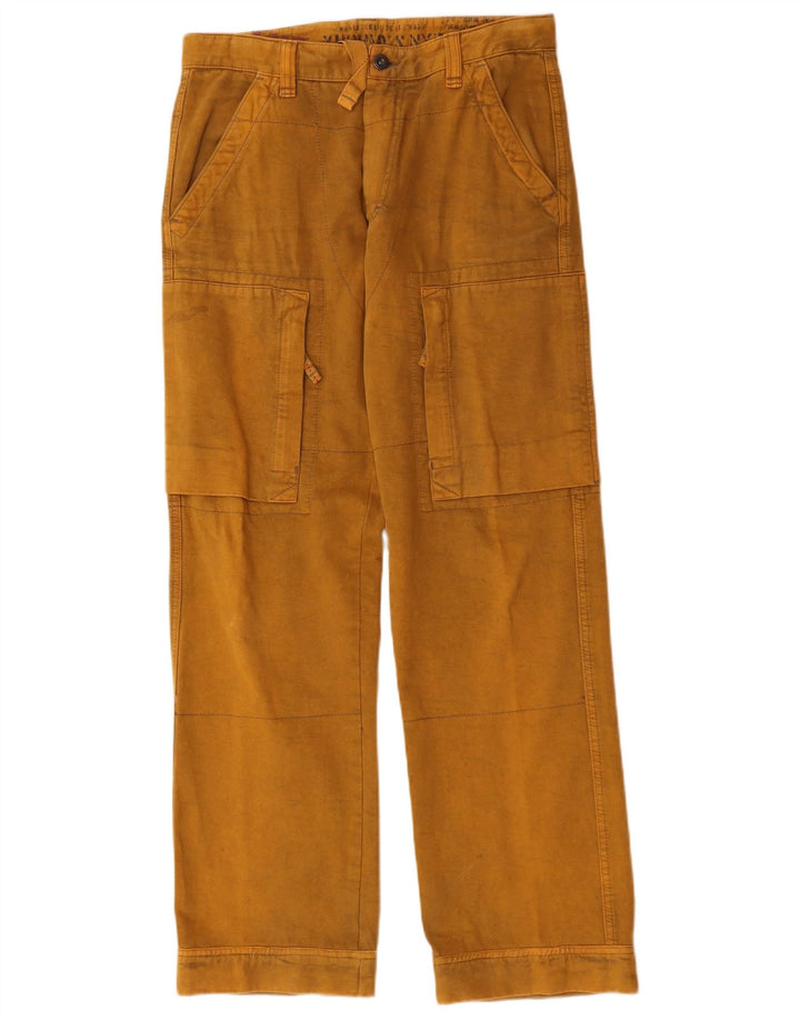Murphy & Nye Mens Straight Cargo Trousers W32 L31 Brown Cotton