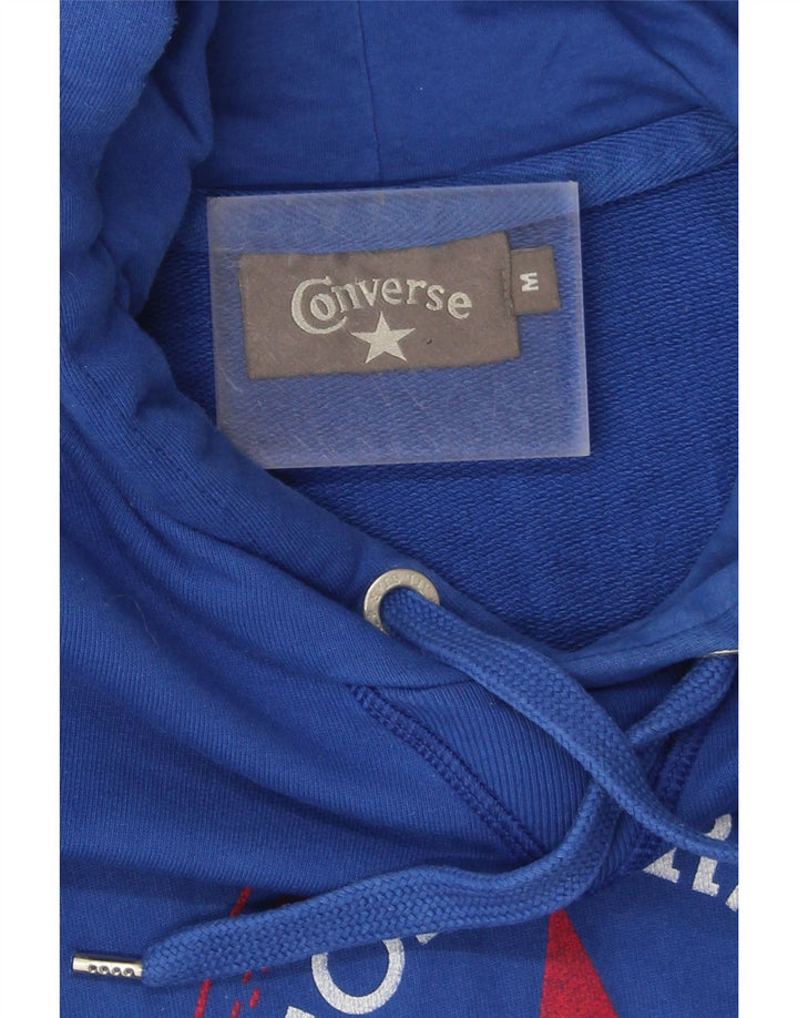 Converse Mens Graphic Hoodie Jumper Medium Blue Cotton