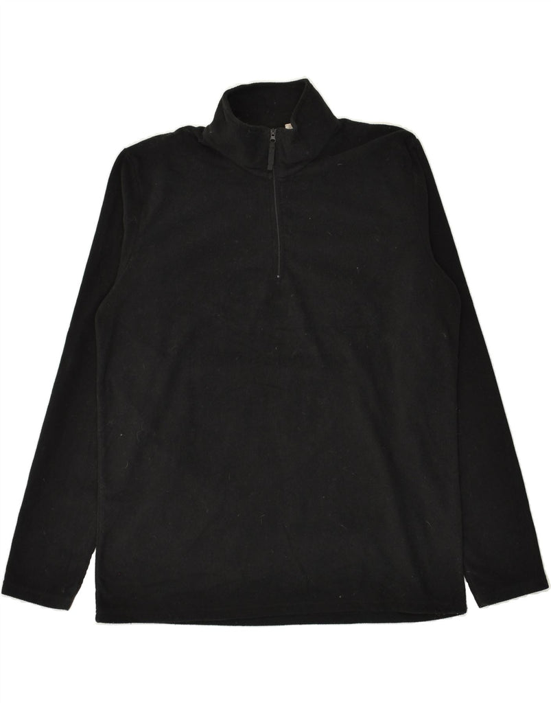 MOUNTAIN WAREHOUSE Womens Zip Neck Fleece Jumper UK 16 Large Black | Vintage Mountain Warehouse | Thrift | Second-Hand Mountain Warehouse | Used Clothing | Messina Hembry 