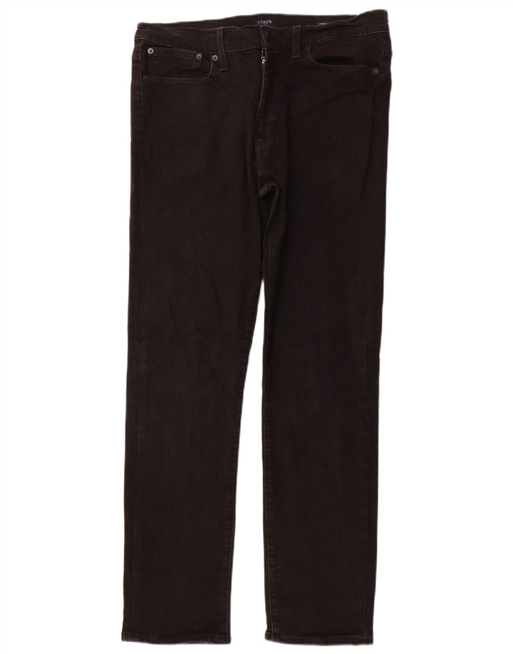 J. CREW Mens Flex Straight Jeans W34 L32 Black Cotton
