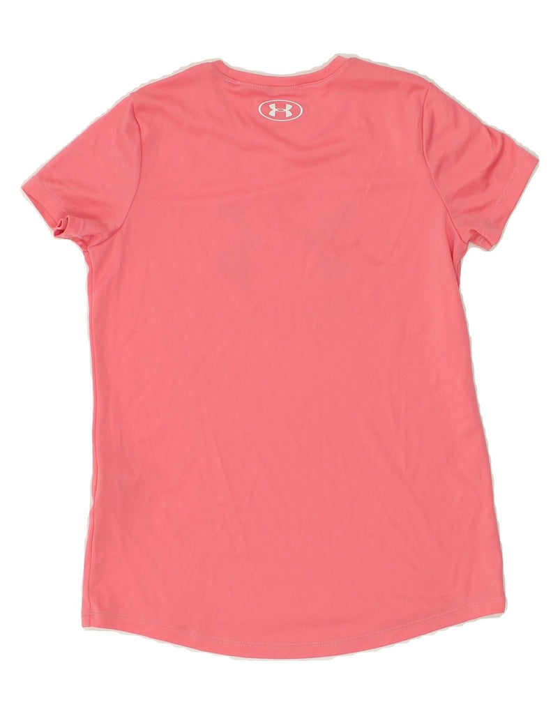 UNDER ARMOUR Girls Graphic T-Shirt Top 9-10 Years Medium  Pink Polyester | Vintage Under Armour | Thrift | Second-Hand Under Armour | Used Clothing | Messina Hembry 