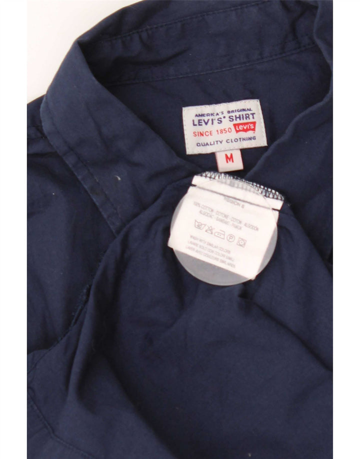 Levi's Mens Short Sleeve Shirt Medium Navy Blue Cotton