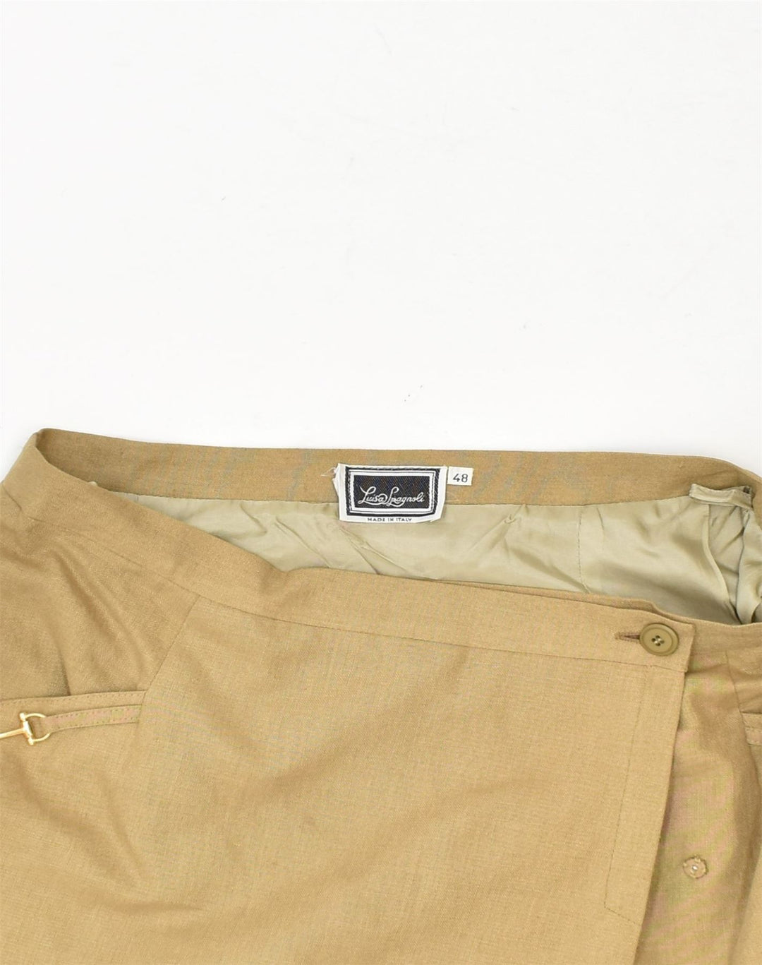 LUISA SPAGNOLI Womens Wrap Skirt IT 48 XL W32 Brown Cotton | Vintage | Thrift | Second-Hand | Used Clothing | Messina Hembry 