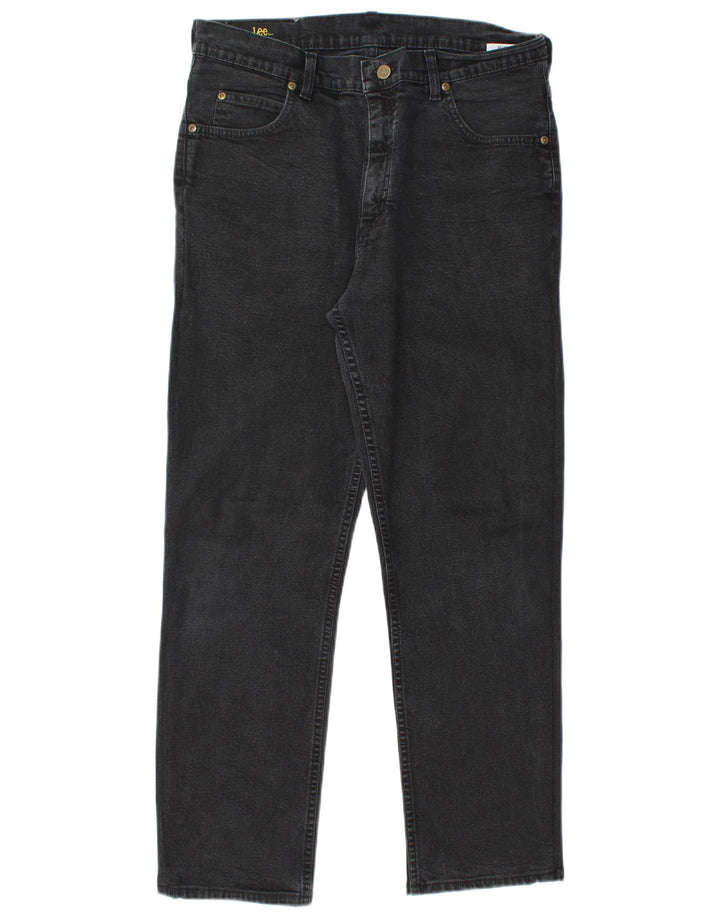 LEE Mens Brooklyn Straight Jeans W34 L28 Black Cotton