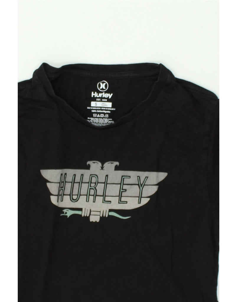 HURLEY Mens Graphic T-Shirt Top Small Black Cotton | Vintage Hurley | Thrift | Second-Hand Hurley | Used Clothing | Messina Hembry 