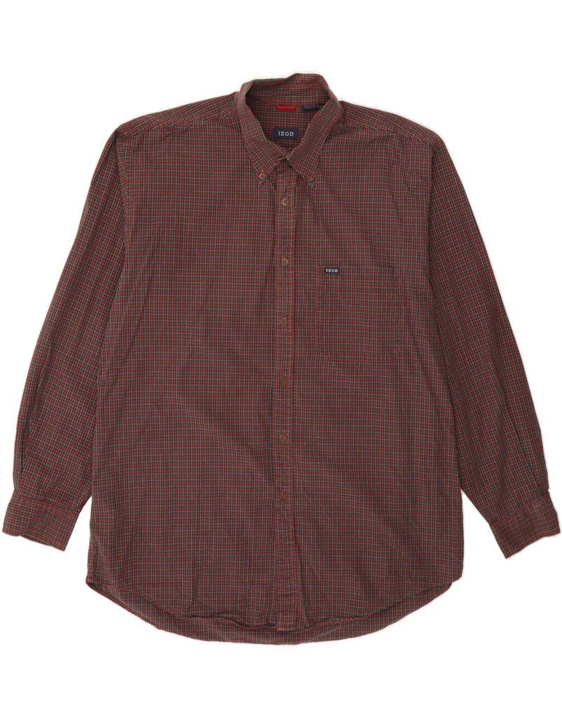 IZOD Mens Shirt Large Red Check Cotton Vintage Izod and Second-Hand Izod from Messina Hembry 