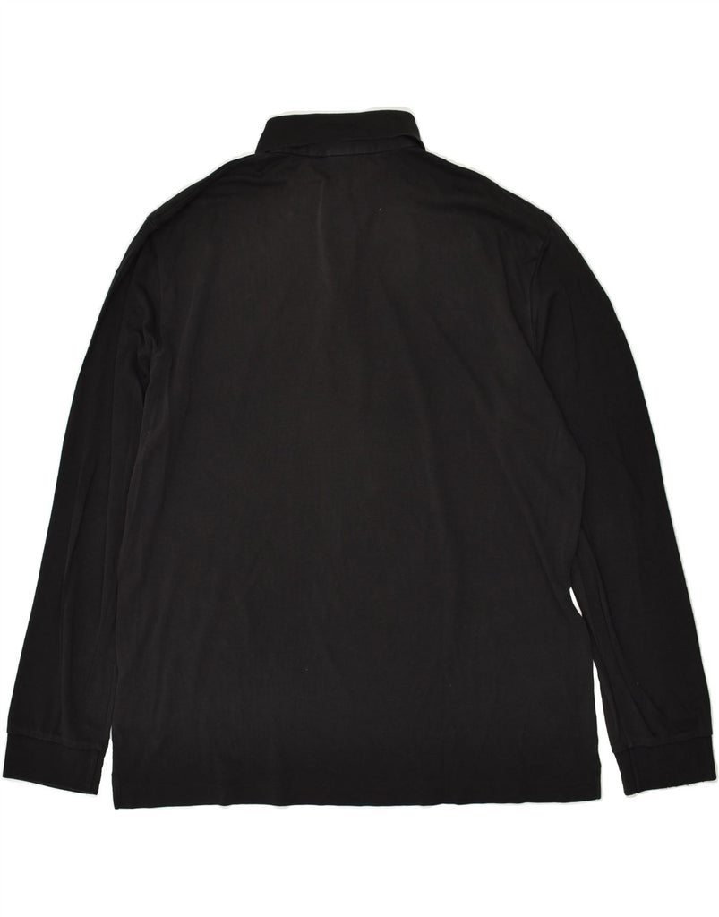 HUGO BOSS Mens Long Sleeve Polo Shirt Large Black Cotton | Vintage Hugo Boss | Thrift | Second-Hand Hugo Boss | Used Clothing | Messina Hembry 