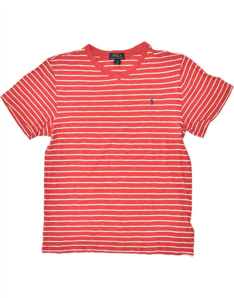 POLO RALPH LAUREN Boys T-Shirt Top 14-15 Years Large  Red Striped Cotton | Vintage Polo Ralph Lauren | Thrift | Second-Hand Polo Ralph Lauren | Used Clothing | Messina Hembry 