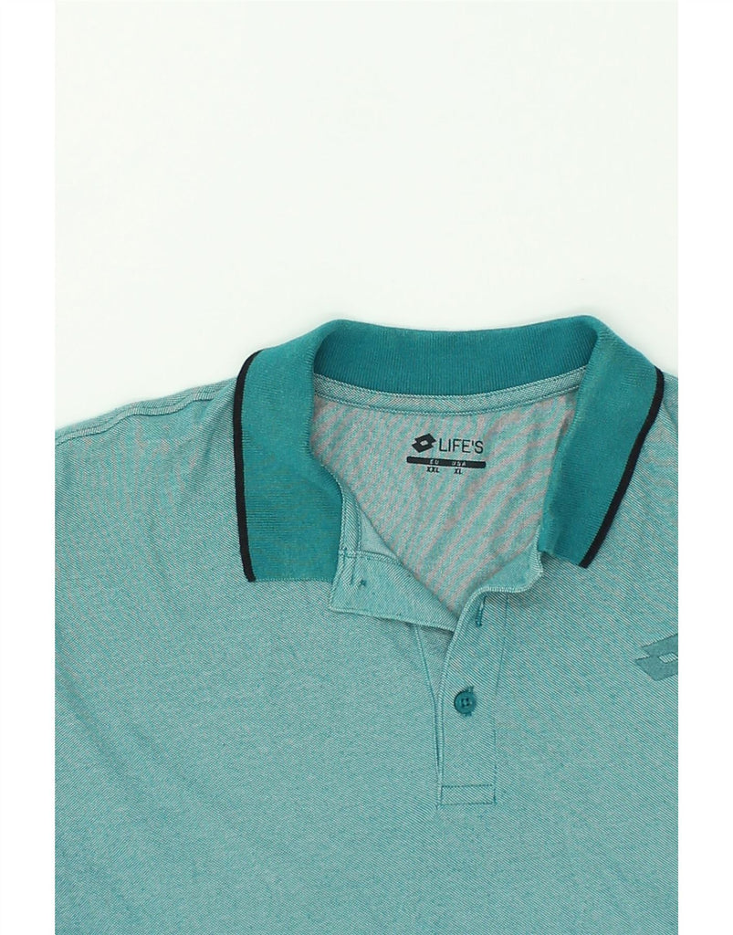 LOTTO Mens Polo Shirt 2XL Turquoise | Vintage Lotto | Thrift | Second-Hand Lotto | Used Clothing | Messina Hembry 