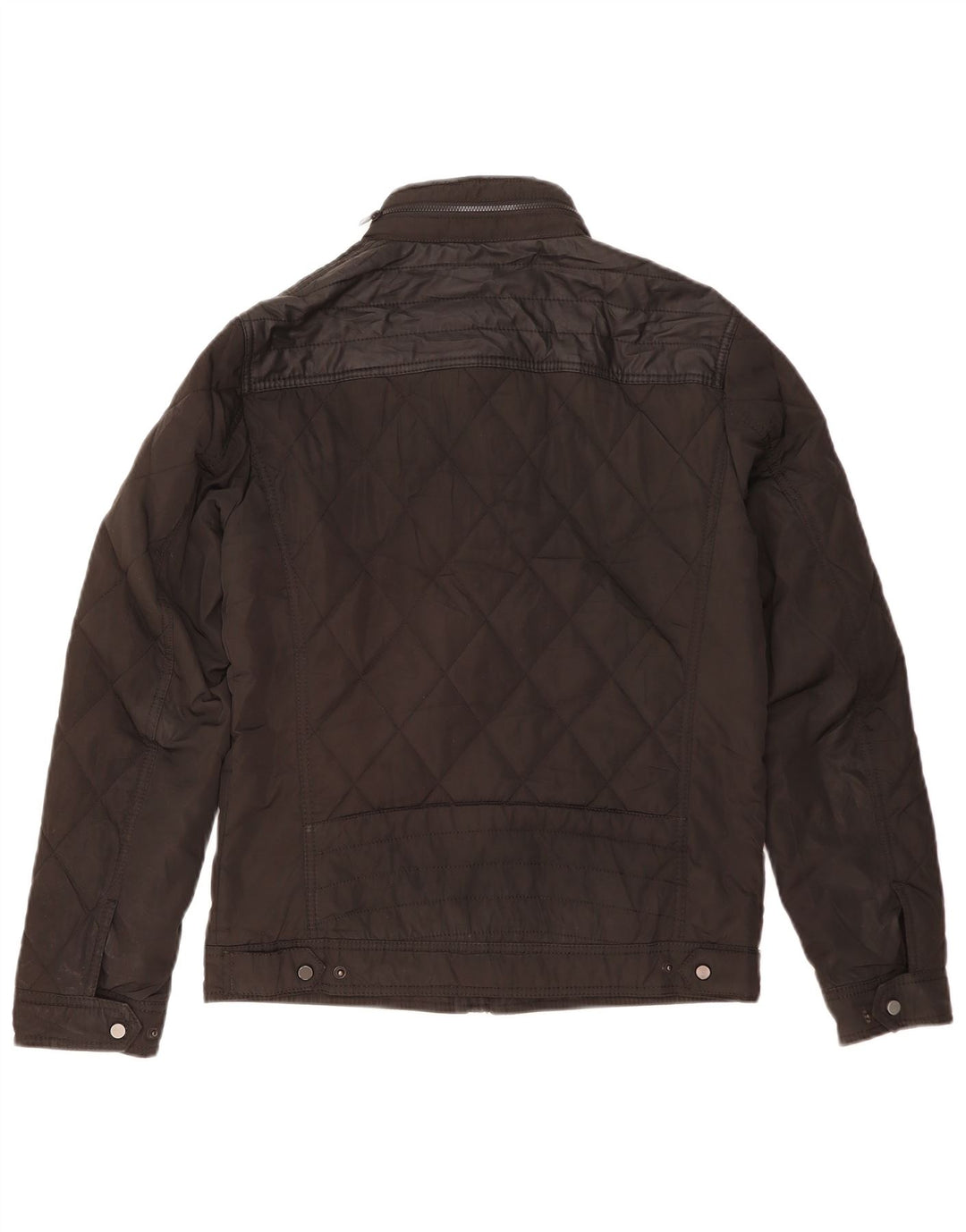 ZARA Mens Hooded Quilted Jacket UK 38 Medium Black