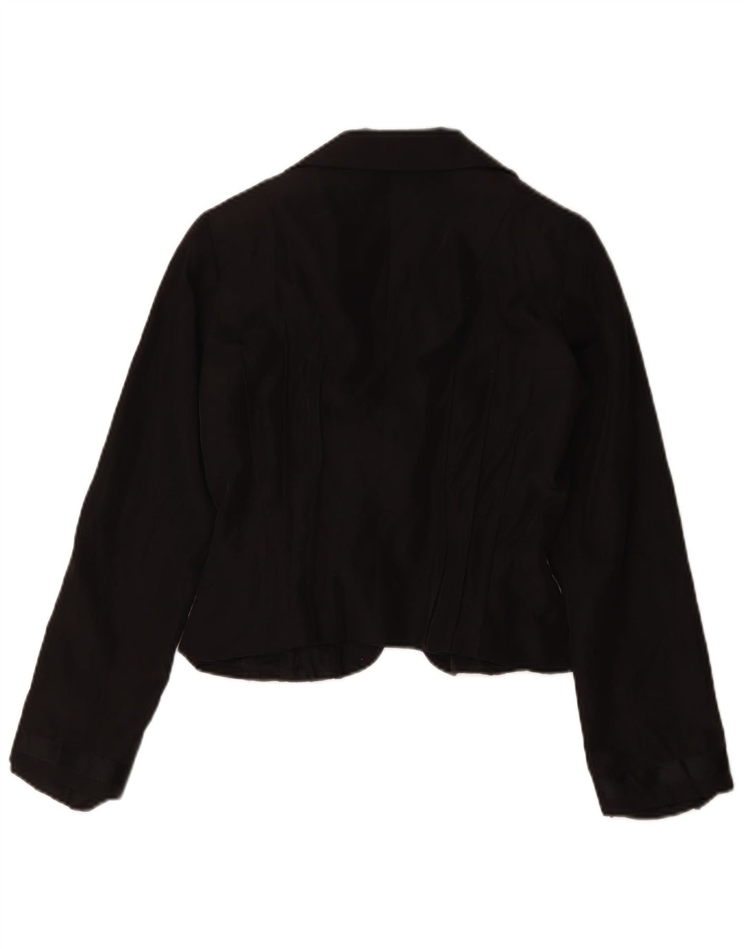Vintage Womens Crop 1 Button Blazer Jacket IT 42 Medium Black Acetate