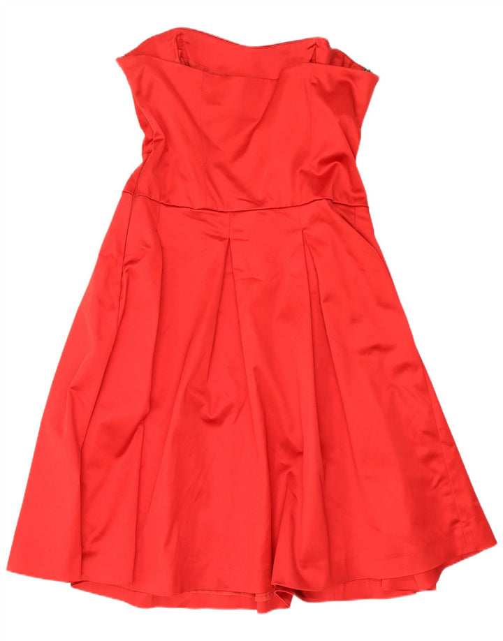 Coast Womens Strapless Dress UK 16 Large Red Acetate