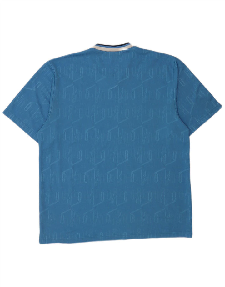 Umbro Mens T-Shirt Top XL Blue Geometric Polyester