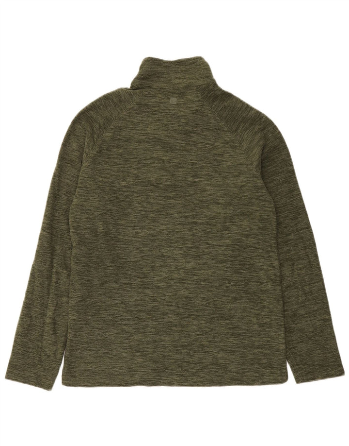 Mountain Warehouse Mens Zip Neck Fleece Jumper Small Khaki Flecked