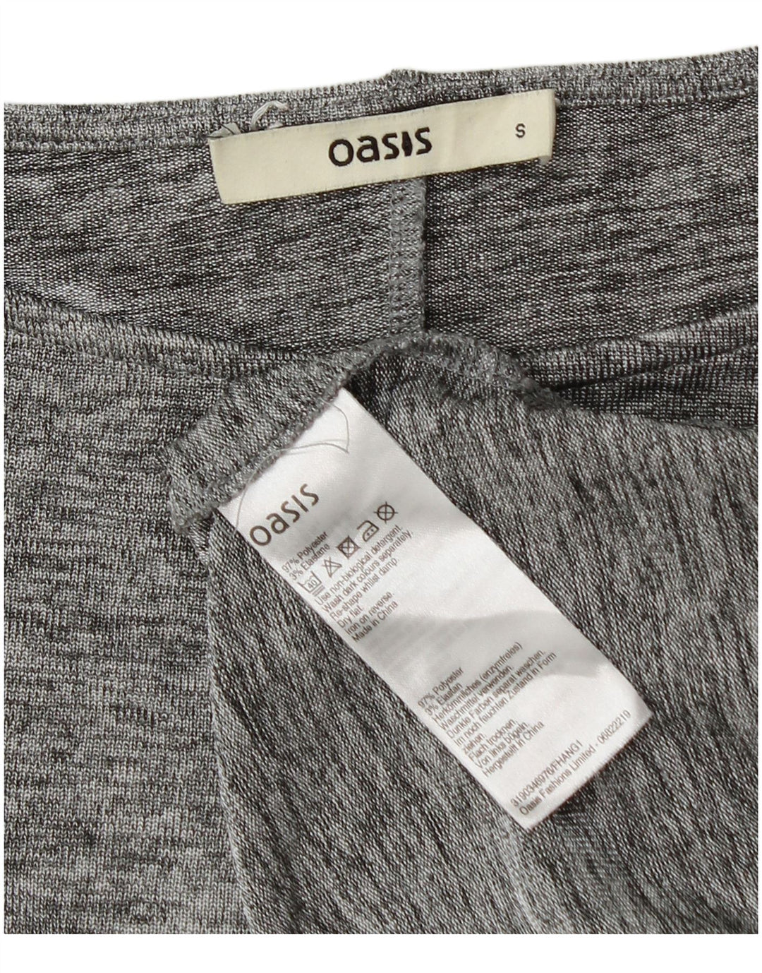 Oasis Womens Oversized T-Shirt Top UK 10 Small Grey Flecked Polyester