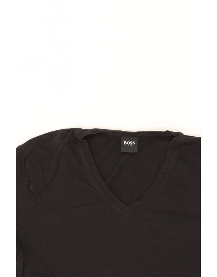 HUGO BOSS Womens T-Shirt Top UK 12 Medium Black Cotton Vintage Hugo Boss and Second-Hand Hugo Boss from Messina Hembry 