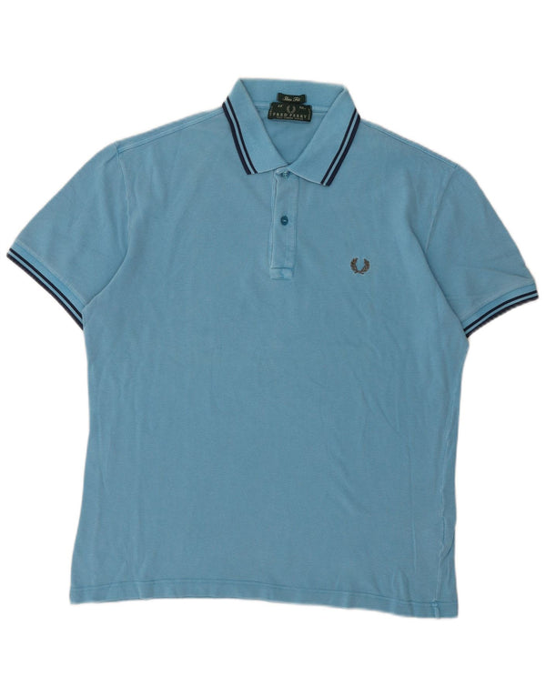 Fred Perry Mens Slim Fit Polo Shirt Medium Blue Cotton