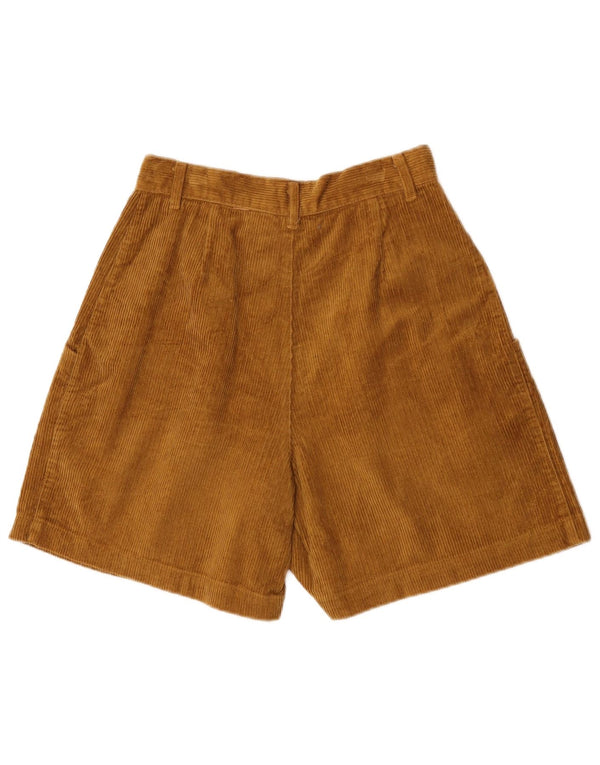 Vintage Womens High Waist Pegged Corduroy Shorts W27 Small Brown