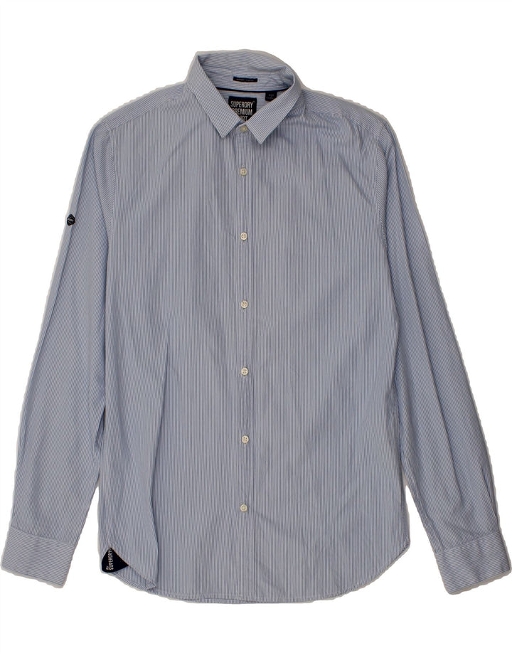 SUPERDRY Mens Modern Classic Fit Shirt Medium Blue Pinstripe Cotton Vintage Superdry and Second-Hand Superdry from Messina Hembry 
