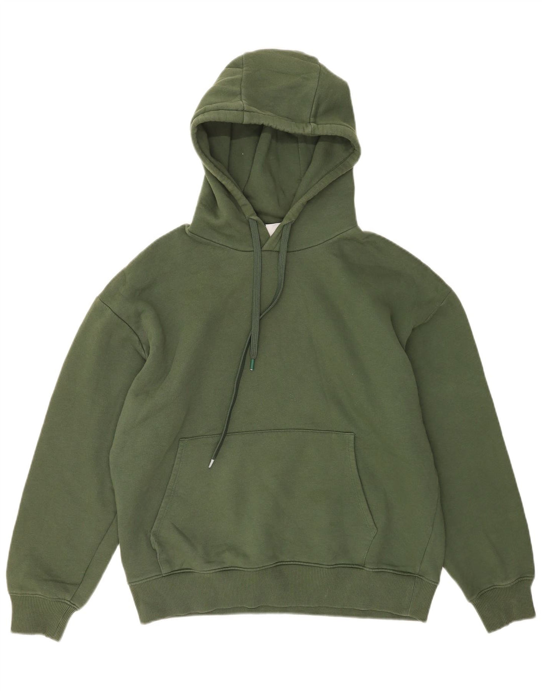 Zara Mens Hoodie Jumper Large Green Cotton