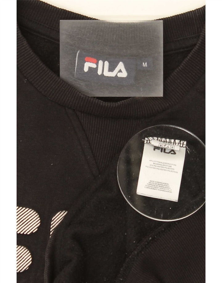 Fila Mens Graphic Sweatshirt Jumper Medium Black Cotton