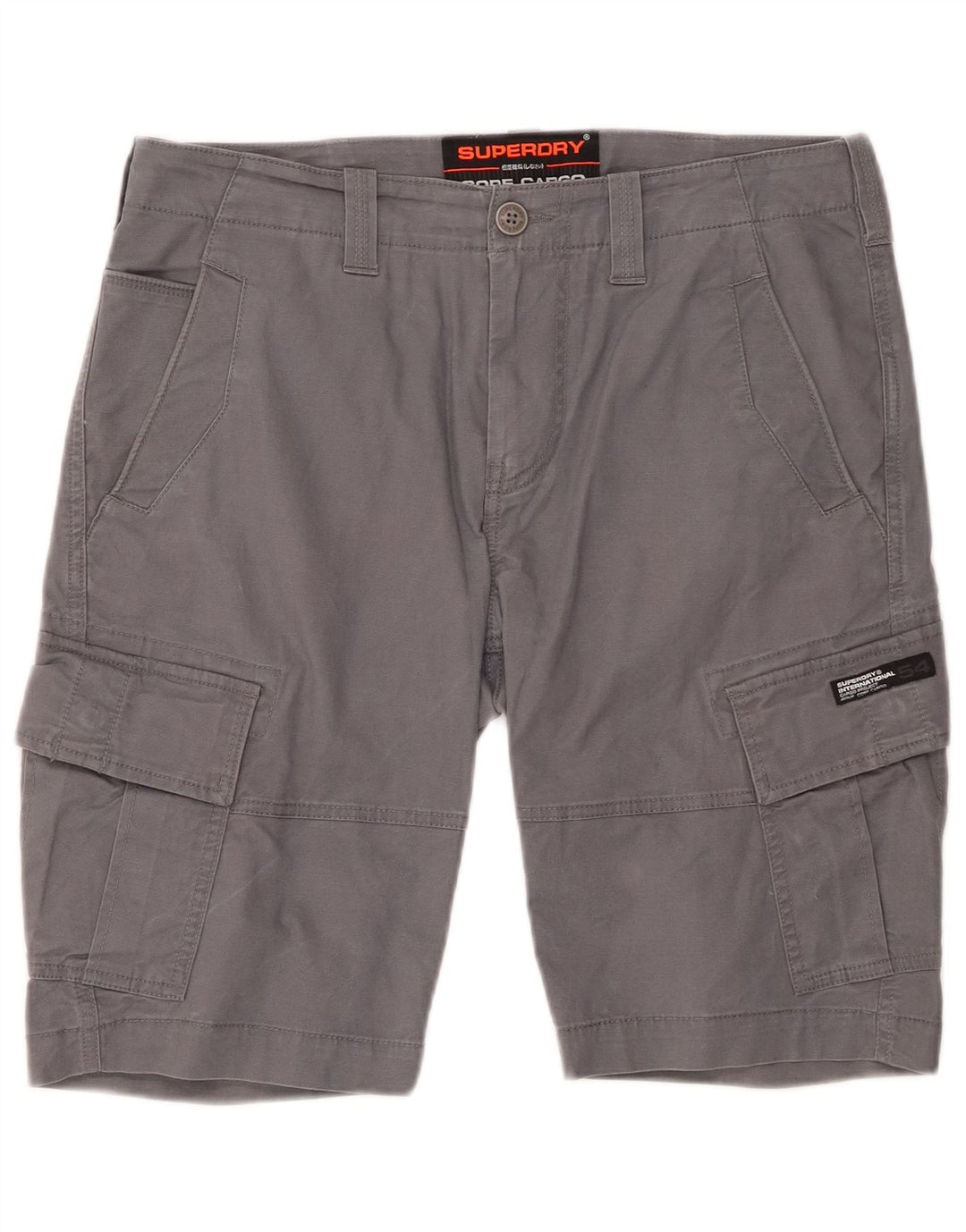 SUPERDRY Mens Cargo Shorts W32 Medium  Grey Cotton