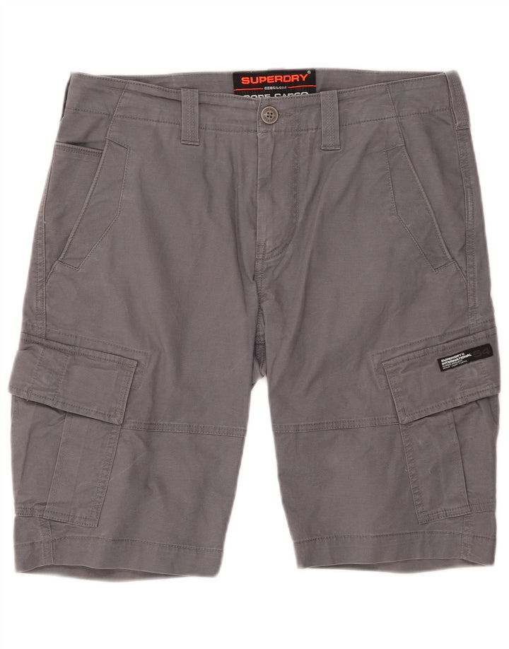 SUPERDRY Mens Cargo Shorts W32 Medium  Grey Cotton
