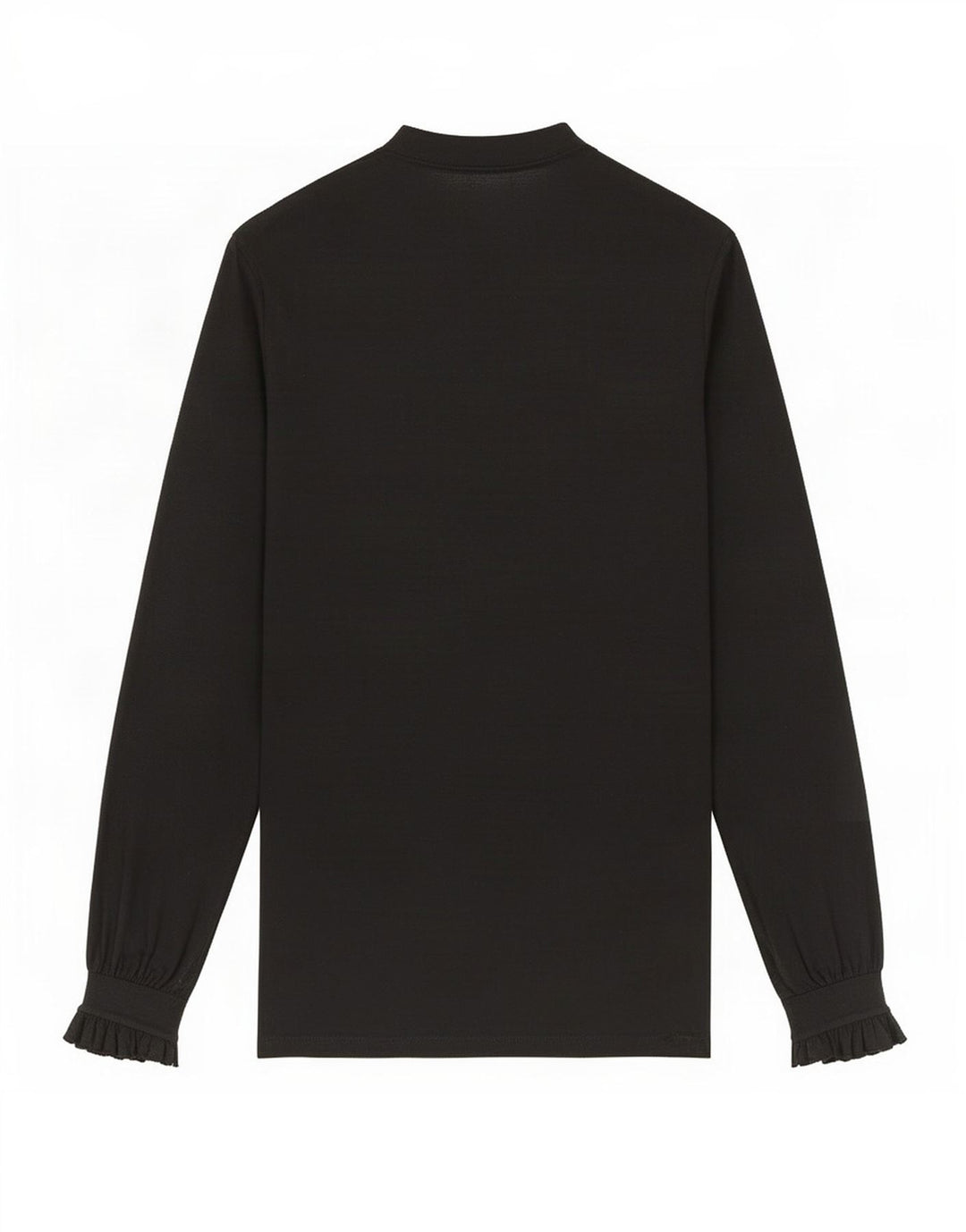 Northland Womens Long Sleeve Ruffle Front Blouse Top UK 12 Medium Black