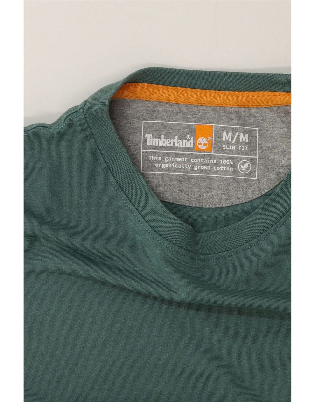 Timberland Mens Slim Fit T-Shirt Top Medium Green Cotton