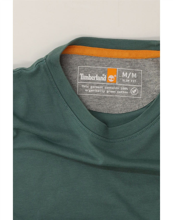 Timberland Mens Slim Fit T-Shirt Top Medium Green Cotton