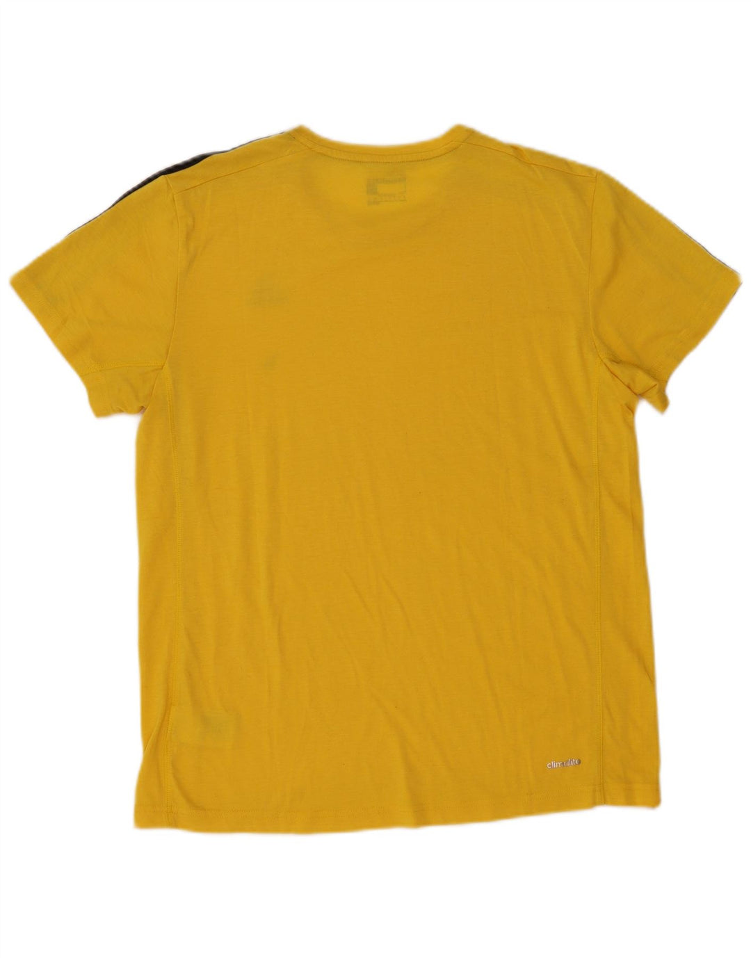 Adidas Mens Climalite T-Shirt Top Large Yellow Polyester