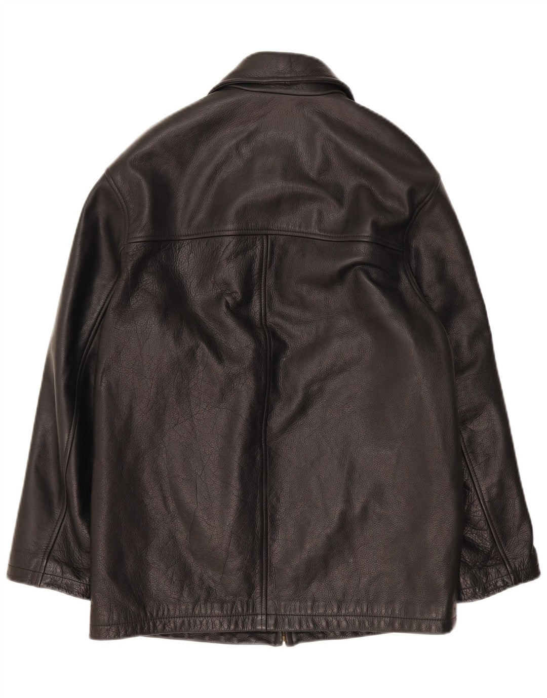 Chevignon Mens Leather Jacket UK 36 Small Black Leather