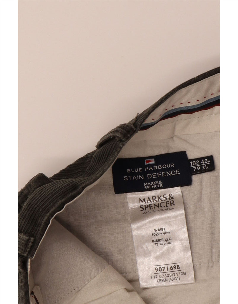 MARKS & SPENCER Mens Straight Corduroy Trousers W40 L31 Khaki Cotton Vintage Marks & Spencer and Second-Hand Marks & Spencer from Messina Hembry 