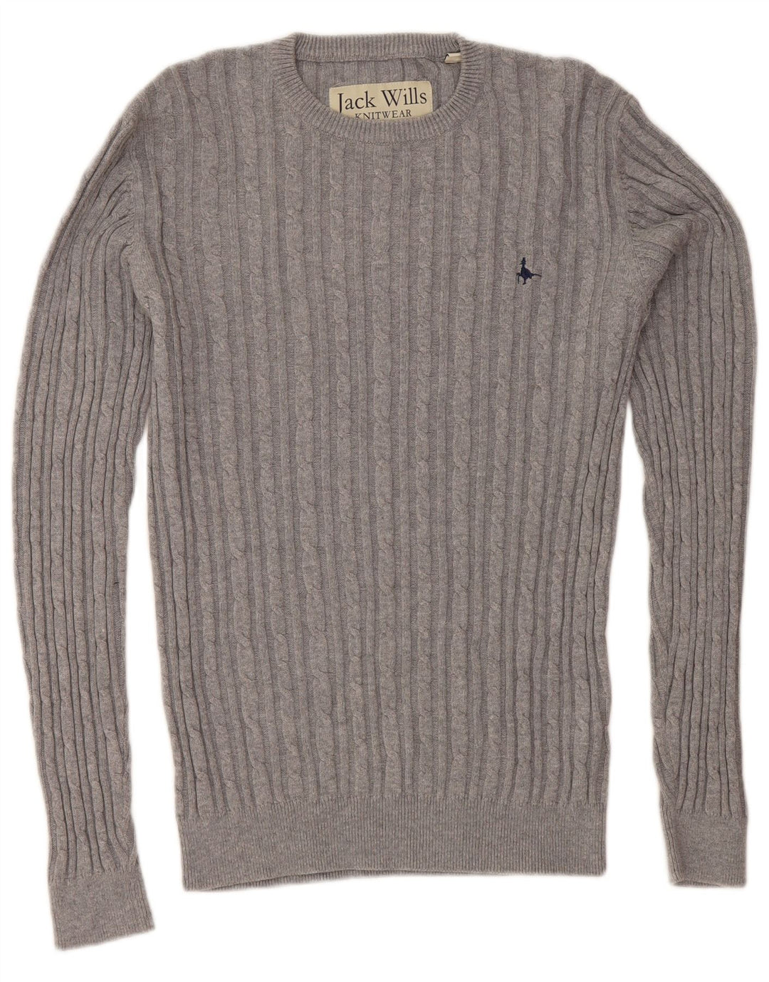 JACK WILLS Mens Crew Neck Jumper Sweater Small Grey Cotton