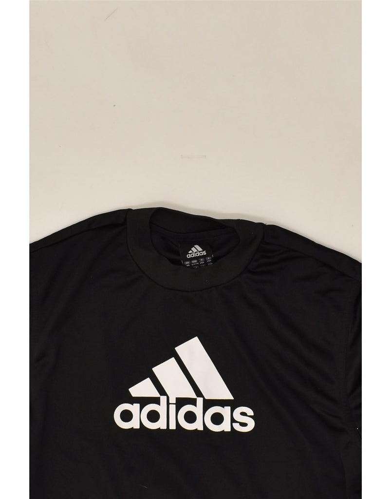 ADIDAS Boys Graphic T-Shirt Top 9-10 Years Black Polyester | Vintage Adidas | Thrift | Second-Hand Adidas | Used Clothing | Messina Hembry 