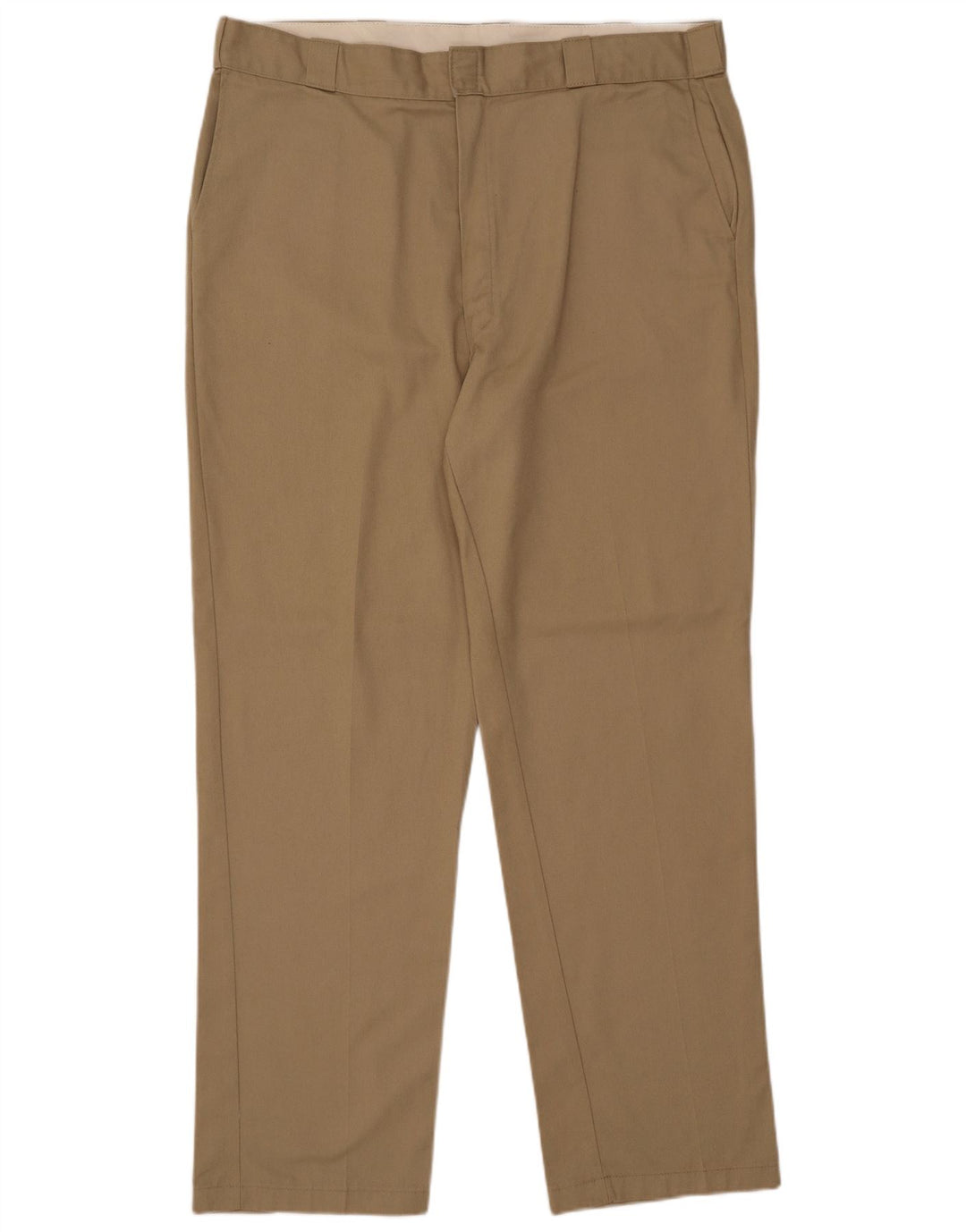 DICKIES Mens Straight Chino Trousers W40 L34 Beige Polyester