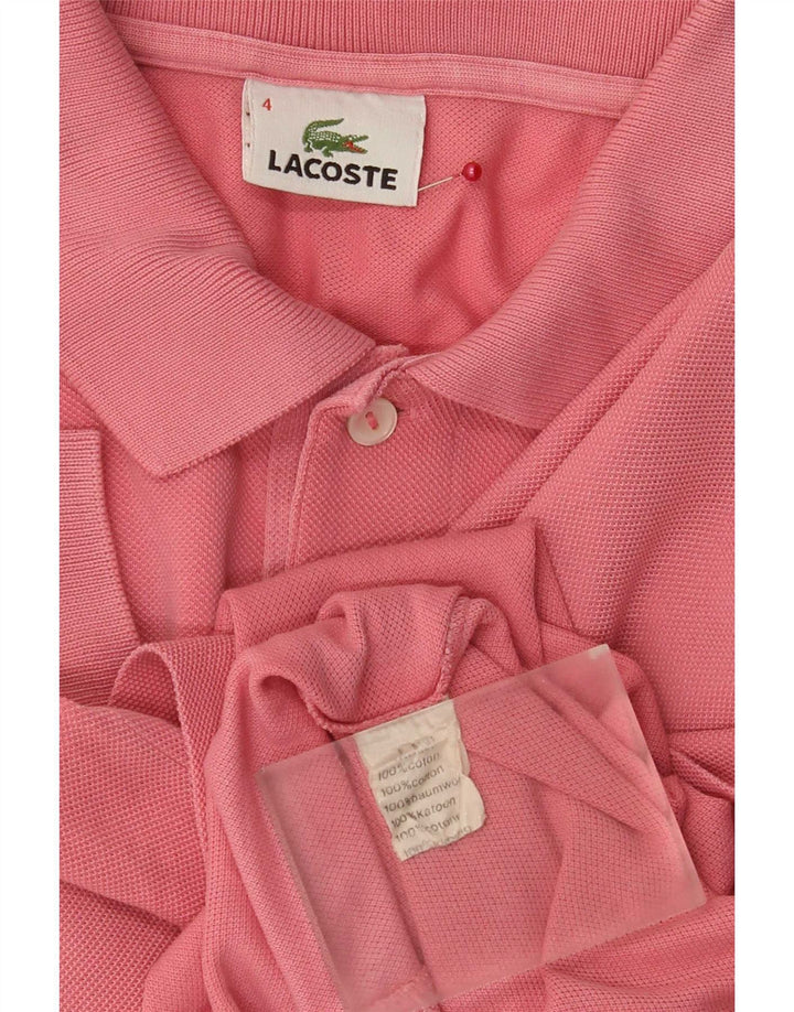 Lacoste Mens Polo Shirt Size 4 Medium Pink Cotton